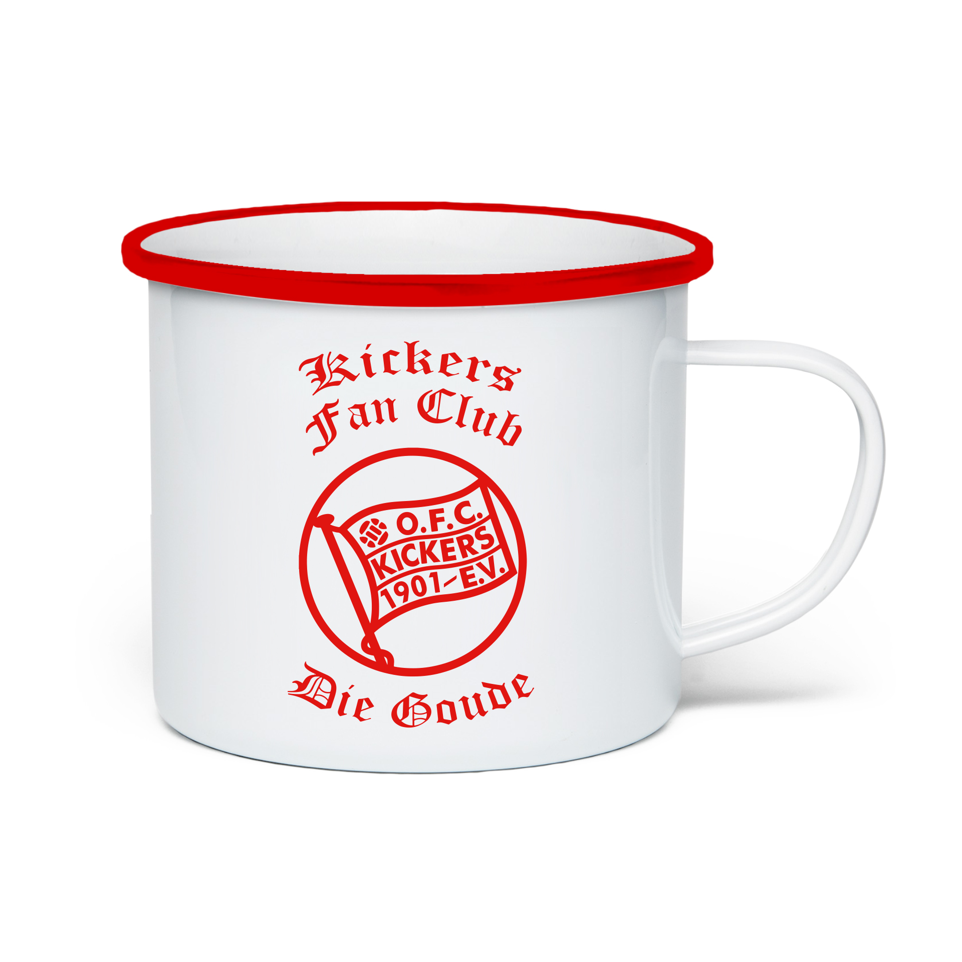 Emaille-Becher "Goude" Logo