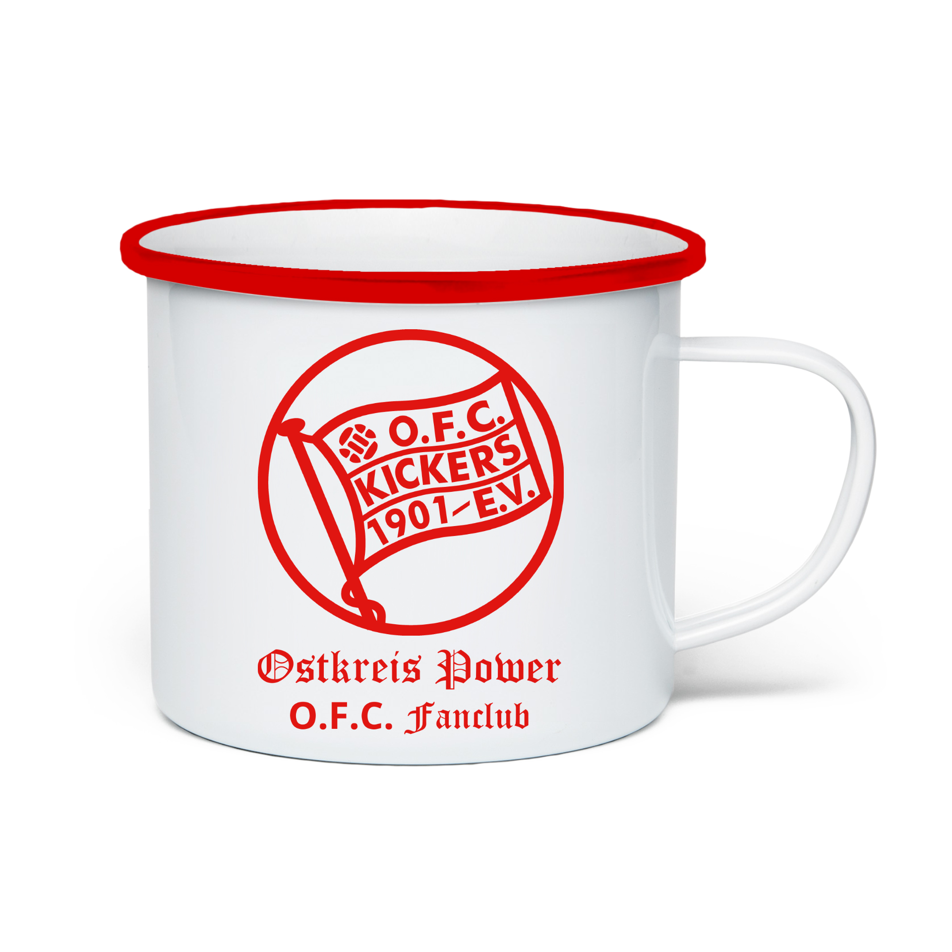 Emaille-Becher "OKP" Logo