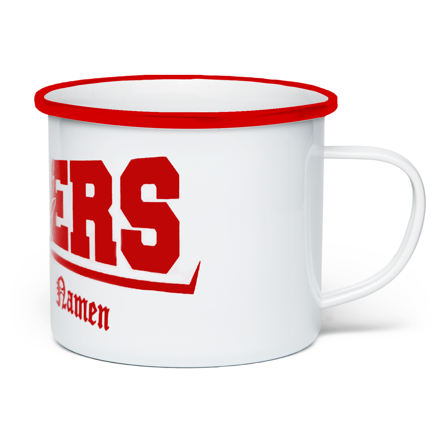 Emaille-Becher Rot "Kickers"
